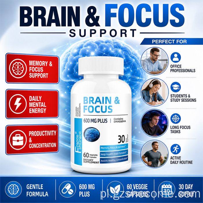Kapsułki Shecome Brain Focus wspierające koncentrację pamięci